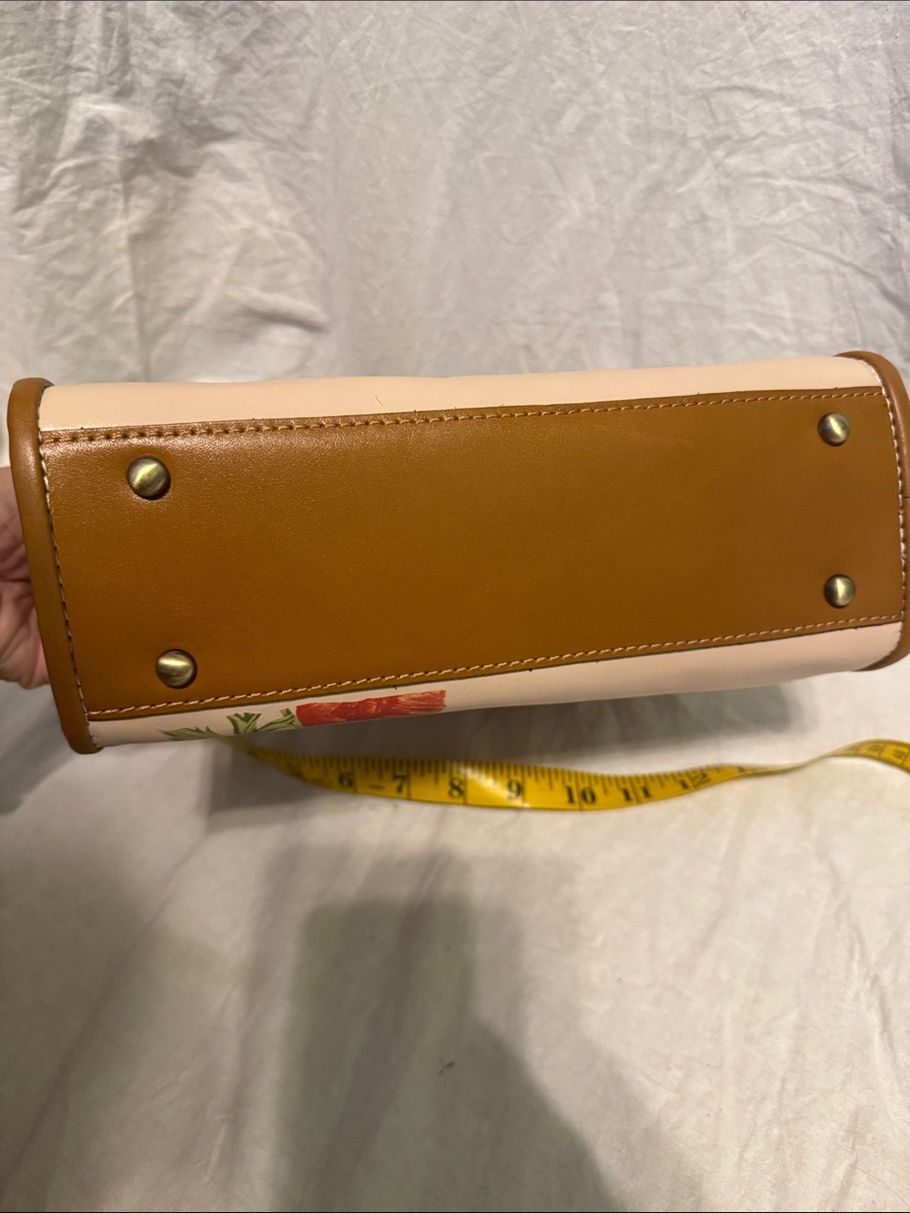 Patricia Nash Blush and Tan Floral Top-Handle Satchel - Picture 5 of 9